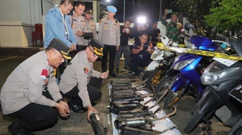 Cegah Potensi Konflik, Polsek Koja Sita 143 Knalpot Timbulkan Suara Bising