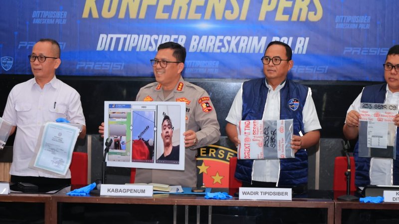 Dittipidsiber Bareskrim Polri Amankan Tersangka Pengelola Situs Penyebar Video Porno Anak