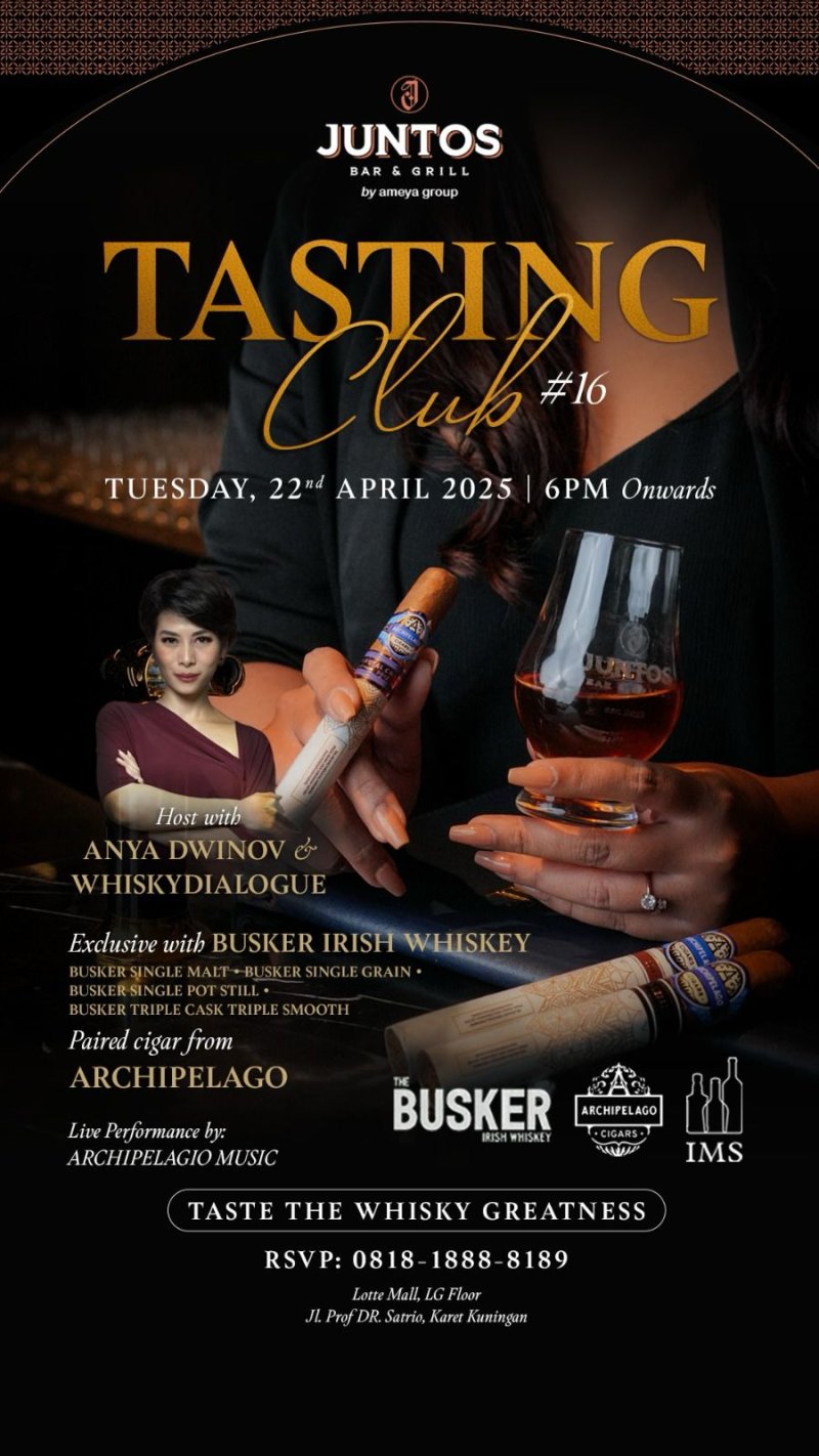 Busker & Archipelago Hadirkan Malam Eksklusif di Juntos Bar & Grill