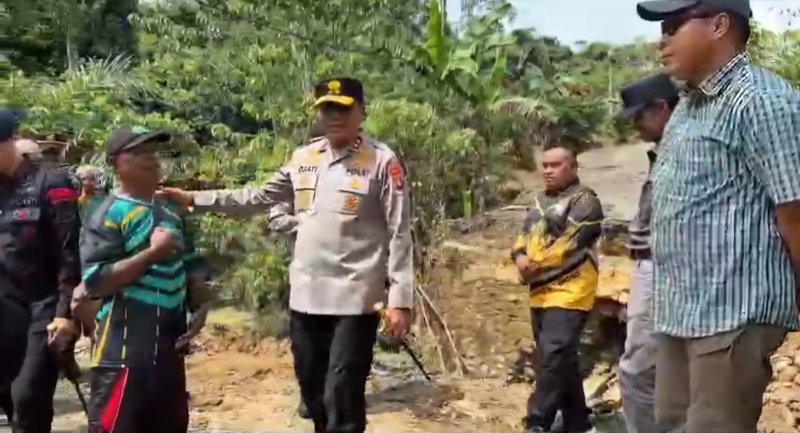 Kapolda Kaltara Tinjau Pembangunan Kembali Jembatan Roboh di Tapal Batas Sebatik Tengah